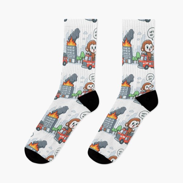 Item preview, Fire Truck Monkey designed and sold by LemuellTrends.