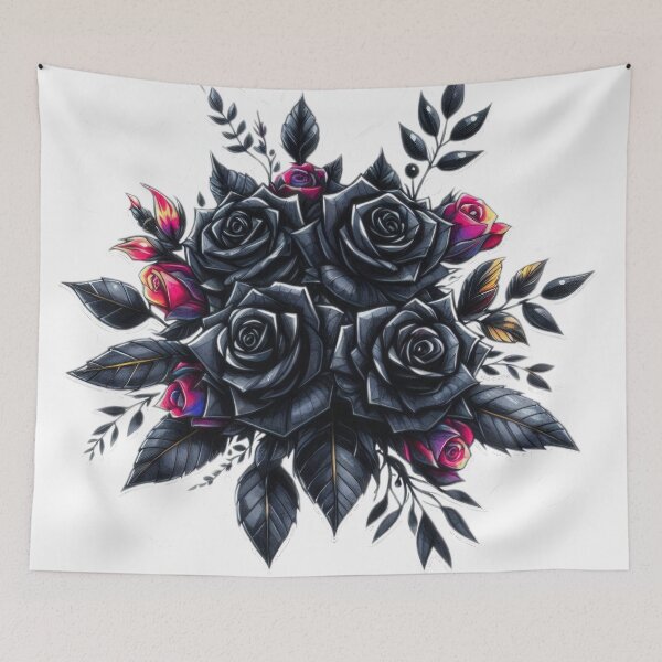 Item preview, Gothic Black Roses Bouquet valentines day goth Sticker designed and sold by Expressions-Sel.