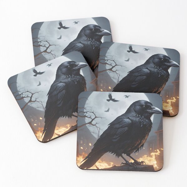Item preview, raven full moon background designed and sold by VisionaryMode.
