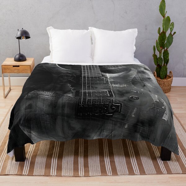 Item preview, Black and white gray scale electric guitar print designed and sold by dcrc.