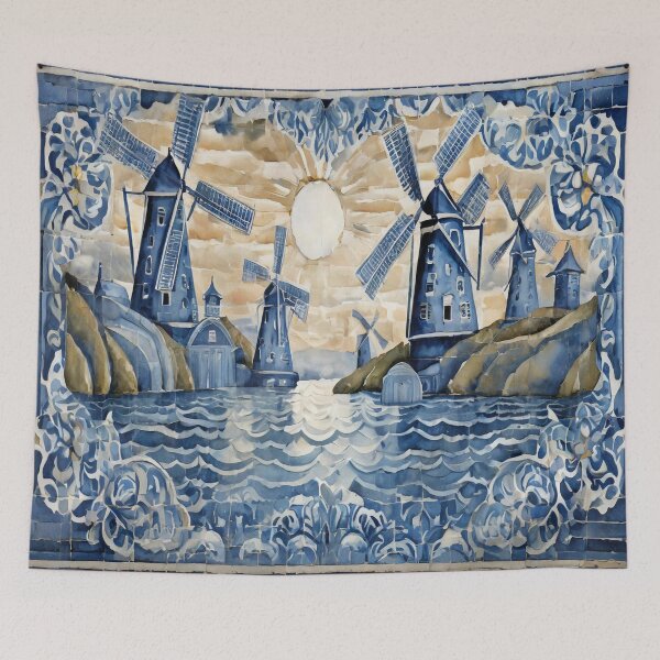 Item preview, Blue Delft Style Dutch Countryside designed and sold by DutchView22.