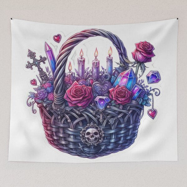 Item preview, Gothic basket goth valentines day Sticker designed and sold by Expressions-Sel.