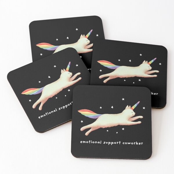 Item preview, Emotional Support Coworker with Unicorn Cat Gift for co-workers designed and sold by GosiaArtGarden.