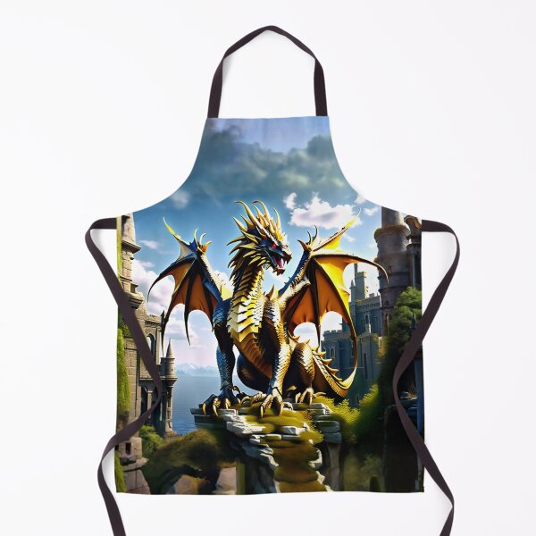 Item preview, Golden Dragon in the Castle Ruin designed and sold by Raging Woody Designs.