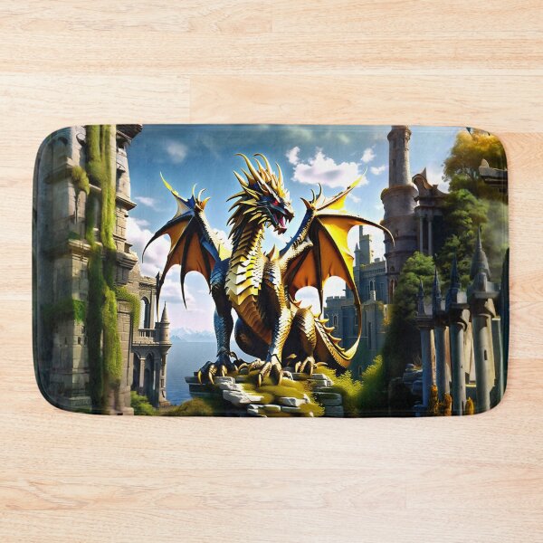 Item preview, Golden Dragon in the Castle Ruin designed and sold by Raging Woody Designs.