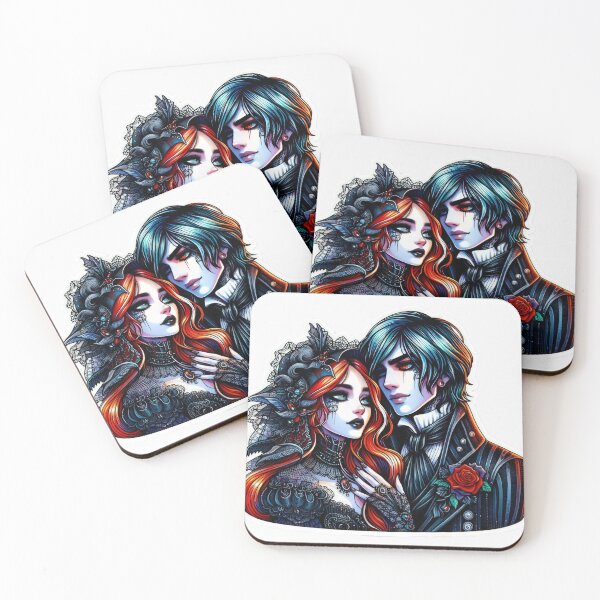 Item preview, Gothic Couple in love goth valentines day Sticker designed and sold by Expressions-Sel.