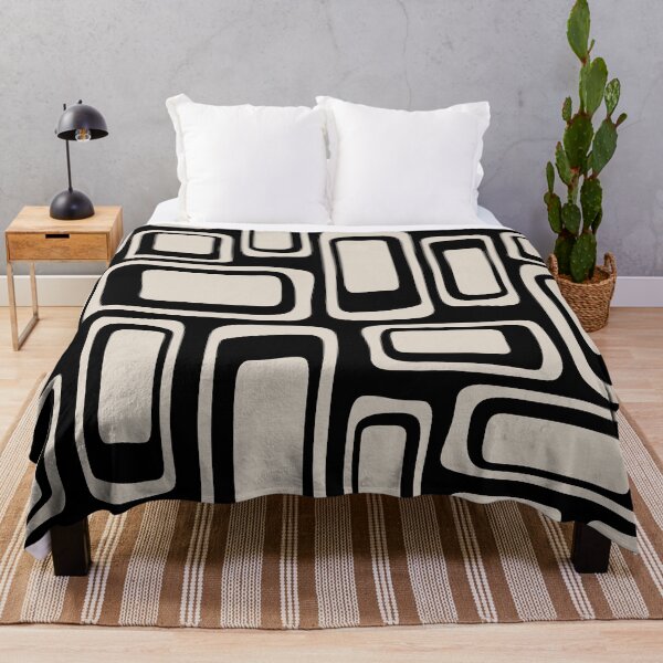 Item preview, Mid Century Modern Abstract Pattern in Black and Linen White designed and sold by tonymagnerart.
