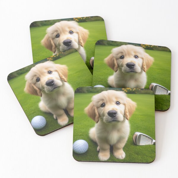 Item preview, a puppy on the golf course!  designed and sold by SunshineGravy.