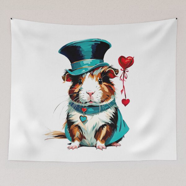Item preview, Turquoise Rebel, Warrior guinea pig Valentine's day designed and sold by filusattila.