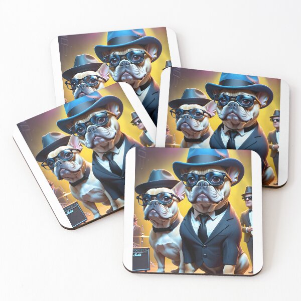 Item preview, The Frenchie Brothers on a mission for Dogs! French Bulldog fantasy art pic designed and sold by PineappleBlend.
