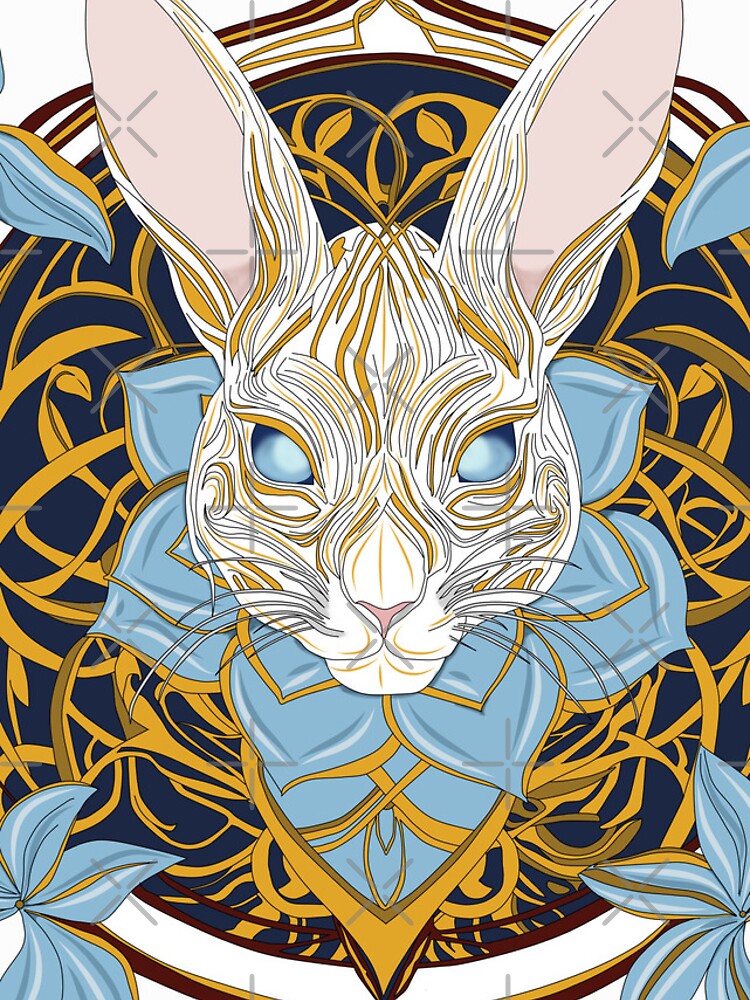 Thumbnail 4 of 4, iPhone Case, Blue Flower Rabbit designed and sold by mythnomer.