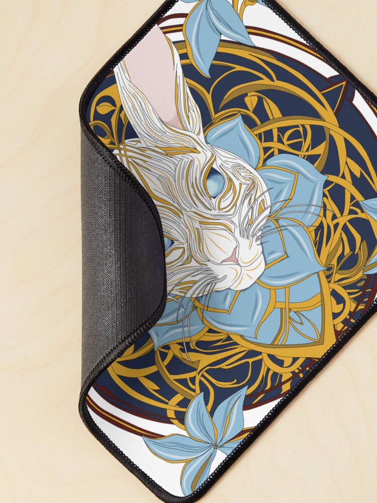 Thumbnail 2 of 5, Mouse Pad, Blue Flower Rabbit designed and sold by mythnomer.