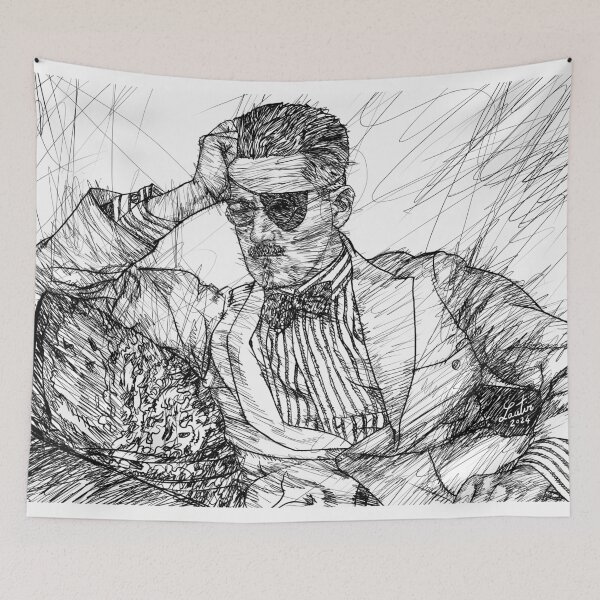 Item preview, JAMES JOYCE - ink portrait .4 designed and sold by lautir.