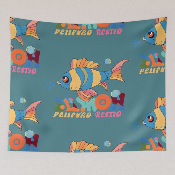 Item preview, Psychedelic Retro Fish Gibberish designed and sold by Chubuter.