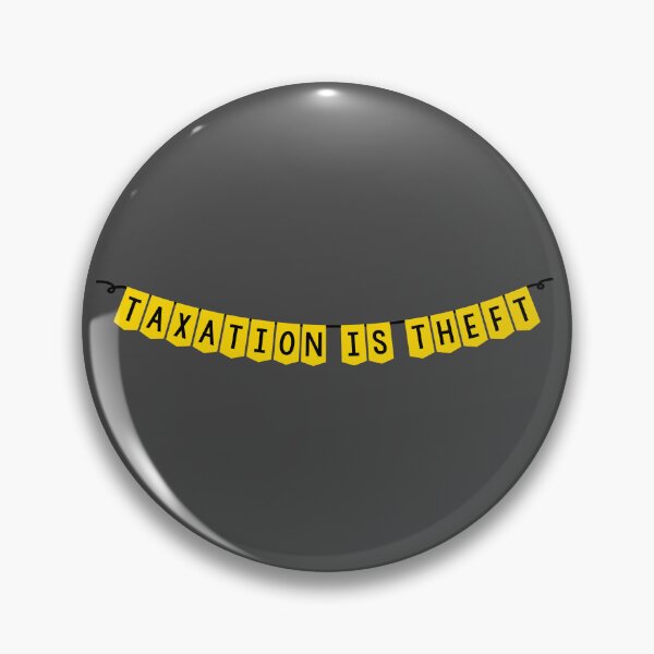 Item preview, Taxation is theft banner yellow and black designed and sold by LibertyCapital.