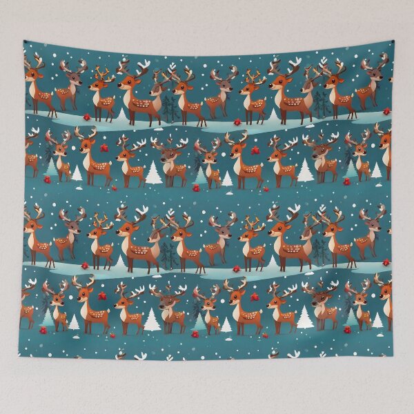 Item preview, "Joyful Reindeer Wonderland: A Vectorized Christmas Delight" designed and sold by Zivoo.