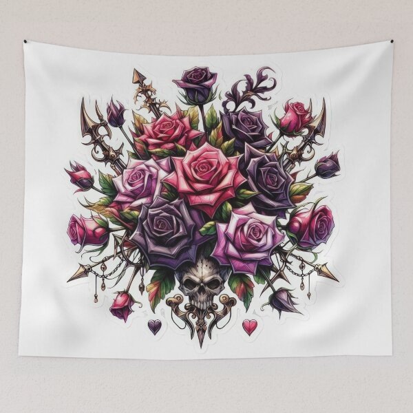 Item preview, Gothic Bouquet Roses valentines day goth Sticker designed and sold by Expressions-Sel.