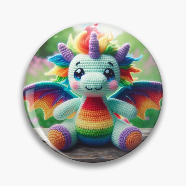 Item preview, Rainbow Dragon Amigurumi Crochet Stuffed Animal designed and sold by darkskydelights.