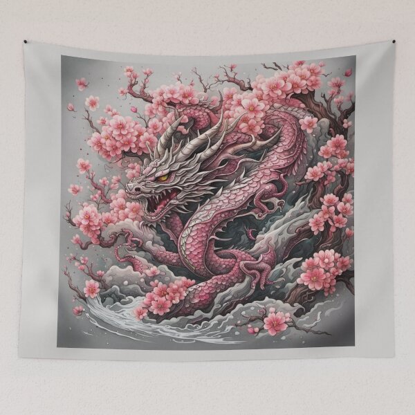 Item preview, Dragon of the Cherry Blossoms designed and sold by DreamOfMorpheus.