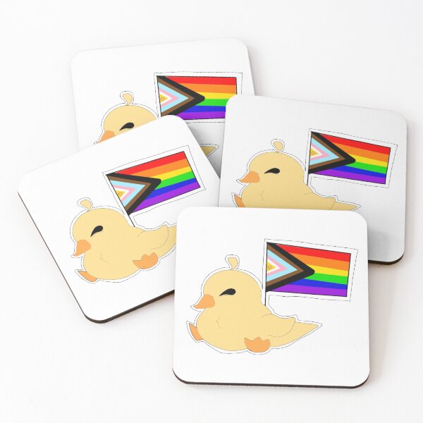 Item preview, Progress Pride Flag Ducky Sticker/Print/Etc designed and sold by Elliotte Montgomery.