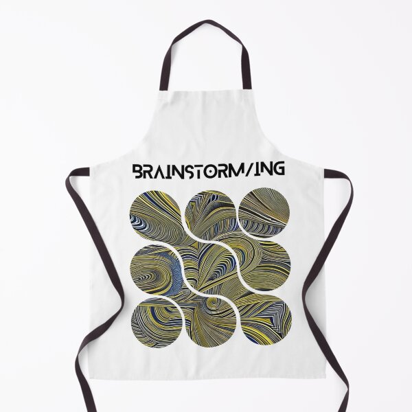 Item preview, Brainstorming, abstract artpiece, yellow blue and black lines, designed and sold by Coolparrotgirl.