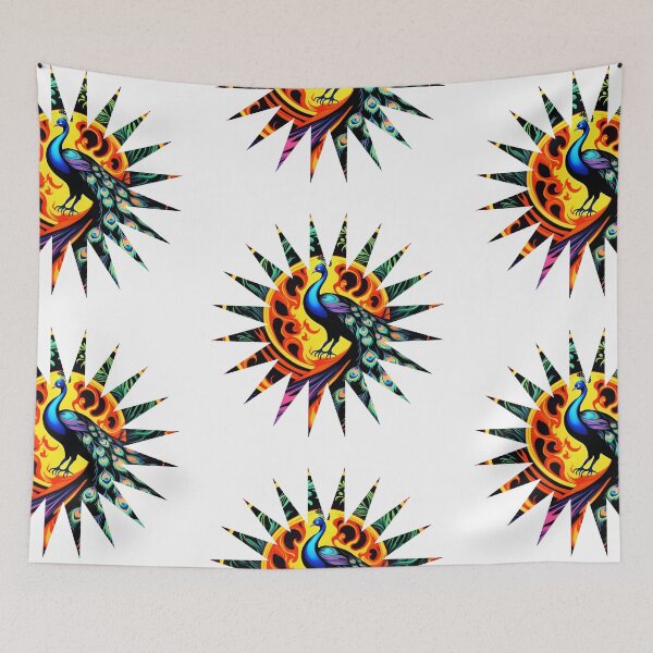 Item preview, Abstract peacock in a star like sun,  designed and sold by Coolparrotgirl.