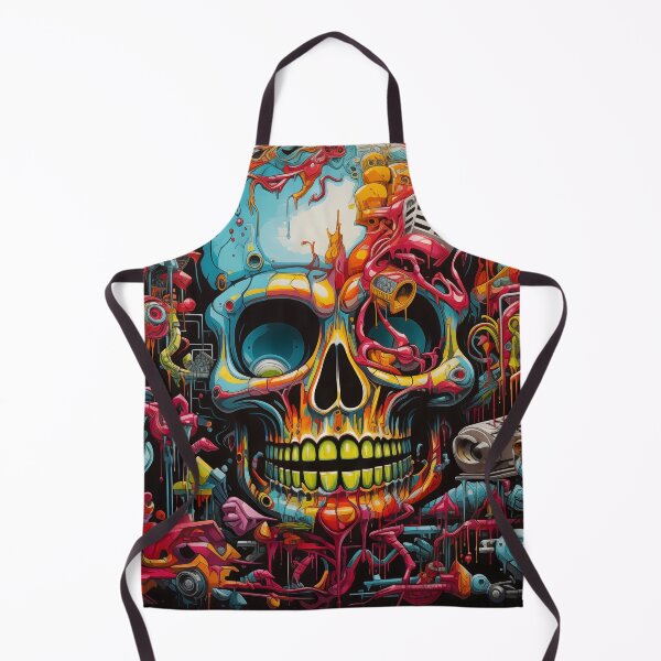 Item preview, Psychedelic Cyberskull: Surreal Dystopian Art Piece designed and sold by pooshda.