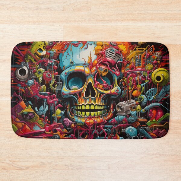Item preview, Psychedelic Cyberskull: Surreal Dystopian Art Piece designed and sold by pooshda.