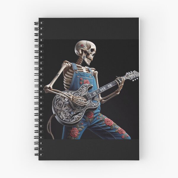Item preview, Dead Roses Skeleton On a Grateful Electric Guitar designed and sold by HippieFarms11.