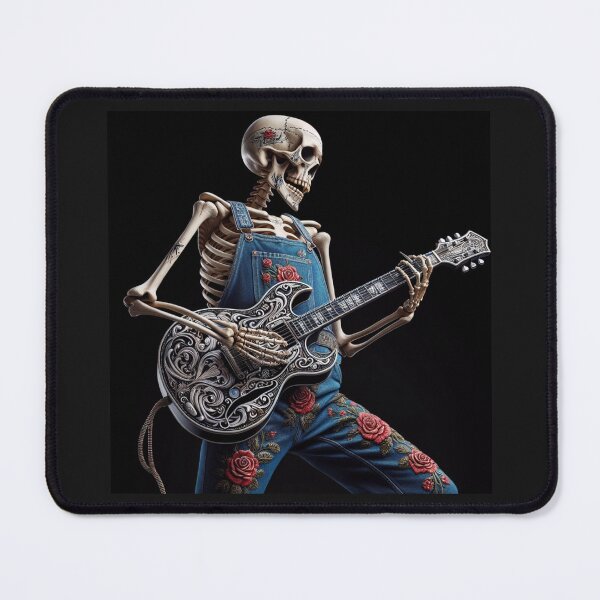 Item preview, Dead Roses Skeleton On a Grateful Electric Guitar designed and sold by HippieFarms11.