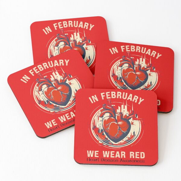 Item preview, In February We Wear Red Heart Disease Awareness Ribbon designed and sold by Chmielayka.