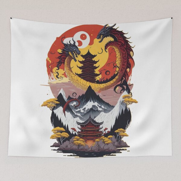 Item preview, Red Temple Dragons designed and sold by TondoMeander.