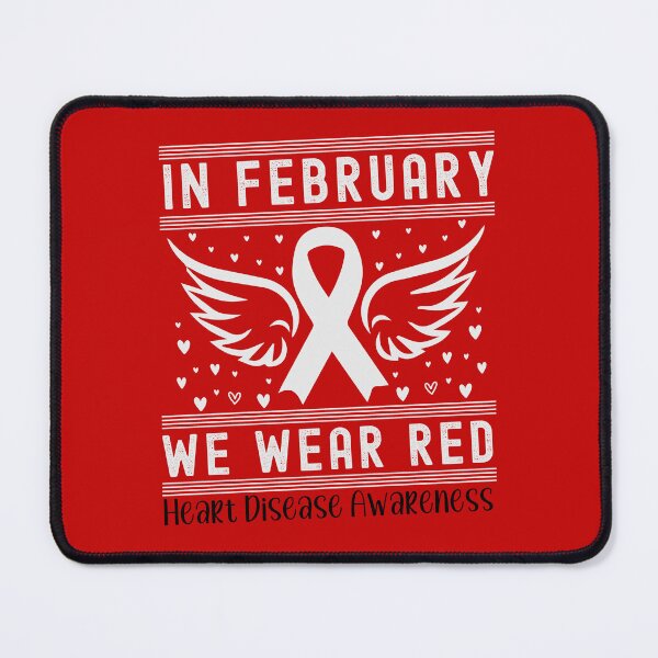 Item preview, In February We Wear Red Heart Disease Awareness Ribbon designed and sold by Chmielayka.