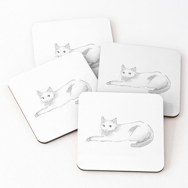 Item preview, Black and white cat sketch in graphite designed and sold by Asutip.