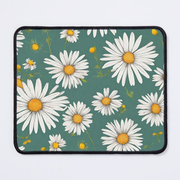 Item preview, White chamomile on an emerald background designed and sold by Erik Visnievskij.