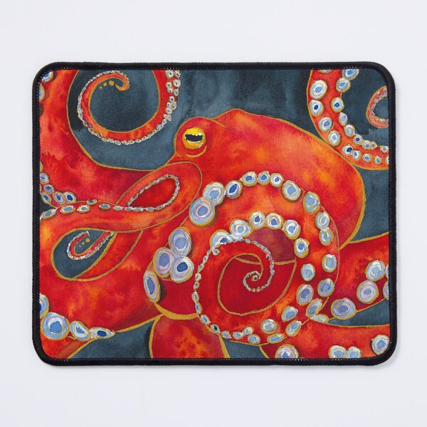 Item preview, Red Watercolor Octopus designed and sold by AndraMarie.