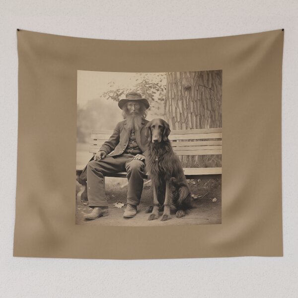 Item preview, Ghost Town Tall Man and Tall Dog (Vintage Photo) designed and sold by Samuelsboro.