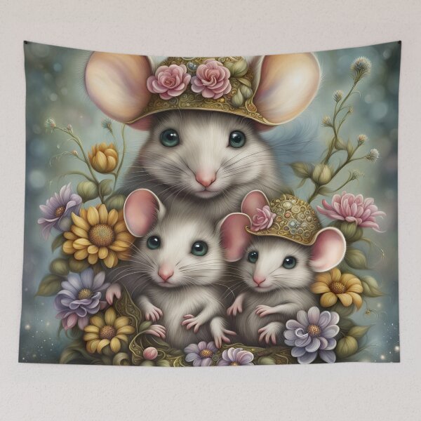 Item preview, Cute Mice Mother and Children designed and sold by Bright-Moonrise.