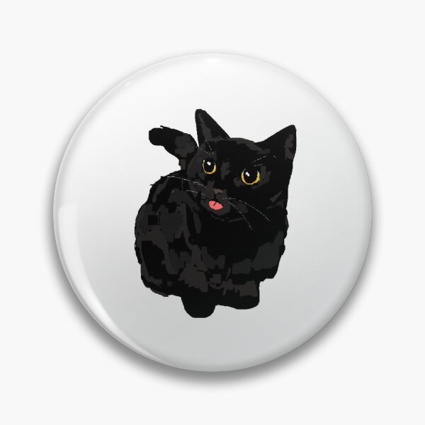 Item preview, Gato negro con lengua afuera pixelart designed and sold by Asutip.