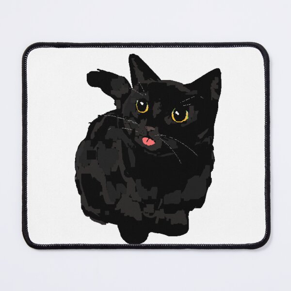 Item preview, Gato negro con lengua afuera pixelart designed and sold by Asutip.
