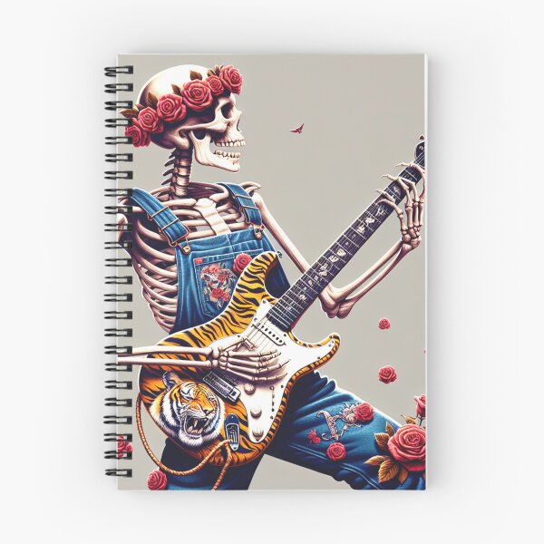 Item preview, Dead Skeleton on Tiger Roses Electric Grateful Guitar designed and sold by HippieFarms11.