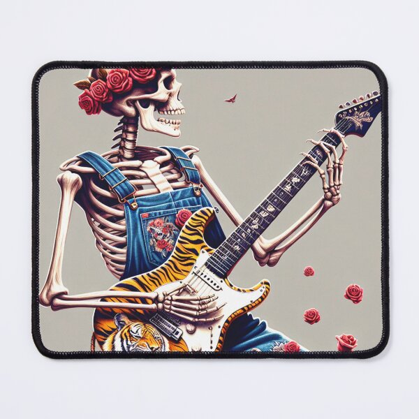 Item preview, Dead Skeleton on Tiger Roses Electric Grateful Guitar designed and sold by HippieFarms11.