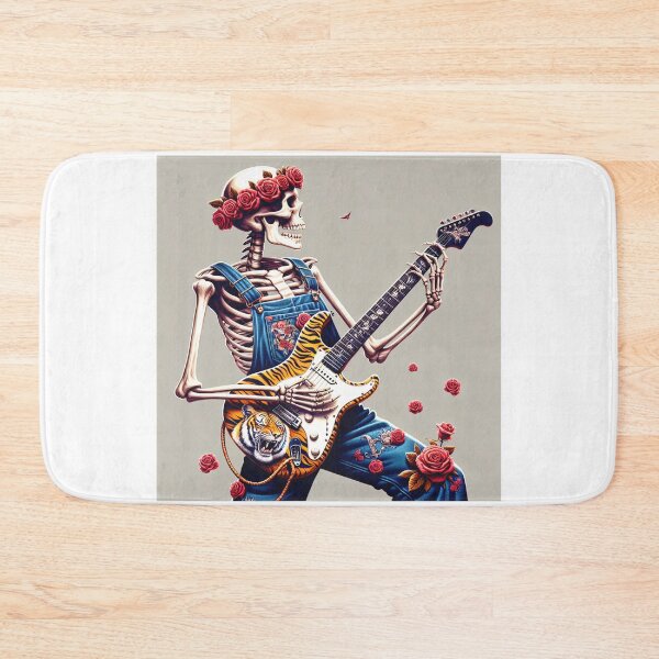 Item preview, Dead Skeleton on Tiger Roses Electric Grateful Guitar designed and sold by HippieFarms11.
