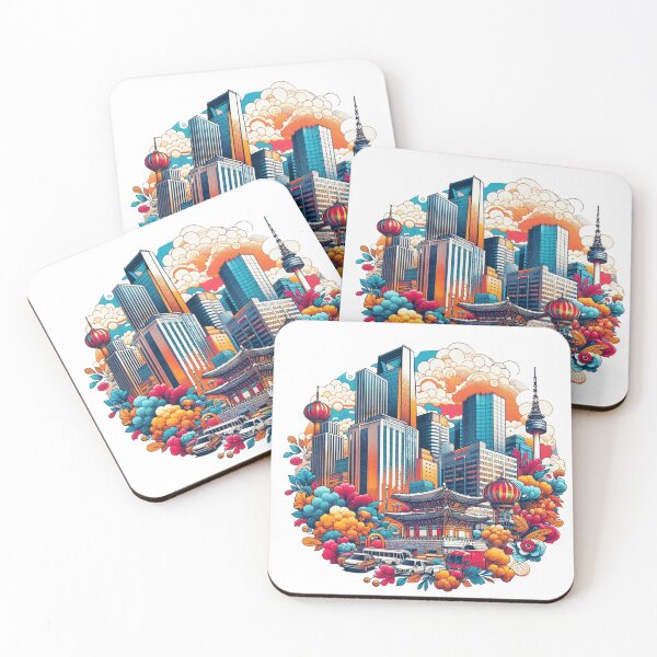 Item preview, the beautiful shapes of Seoul's Bosingak, Nuhak, and Jongno." designed and sold by PaintMeWorld.