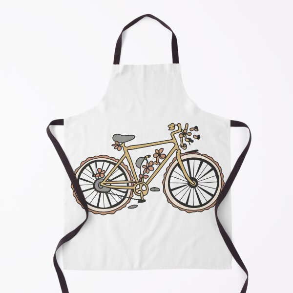 Item preview, A minimalist line drawing of a bicycle with floral accents. sticker, black bacground, illustration designed and sold by ArtshirtGroup.