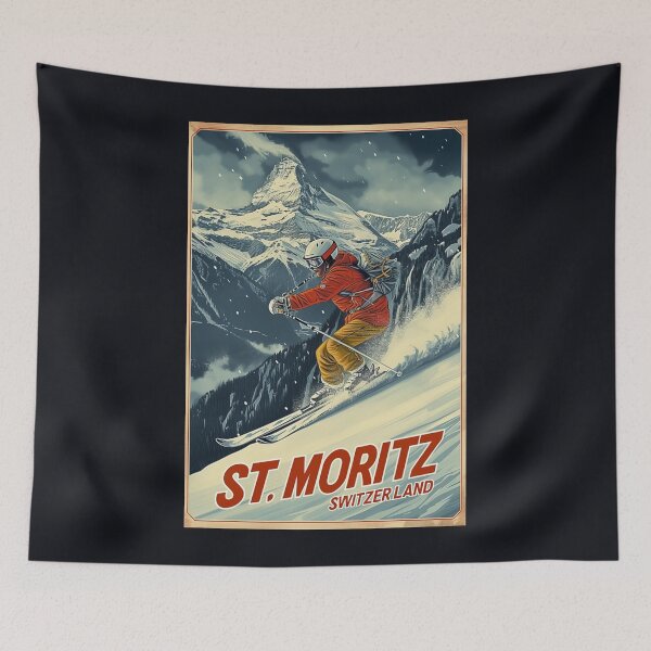 Item preview, St. Moritz Switzerland Ski designed and sold by StudioRedKoala.