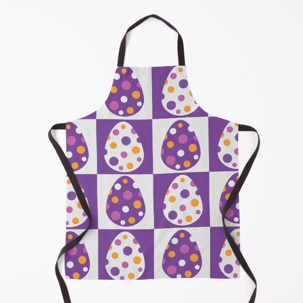 Item preview, Checkered Easter Eggs Pattern with Dots on White and Purple Checkerboards  designed and sold by Yasminepatterns .