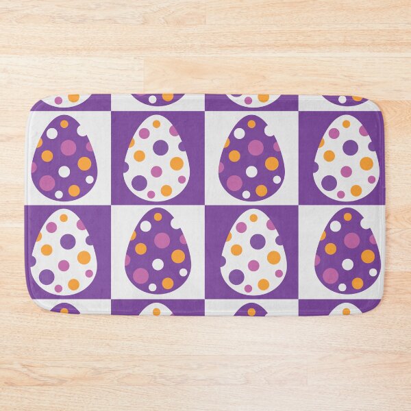 Item preview, Checkered Easter Eggs Pattern with Dots on White and Purple Checkerboards  designed and sold by Yasminepatterns .