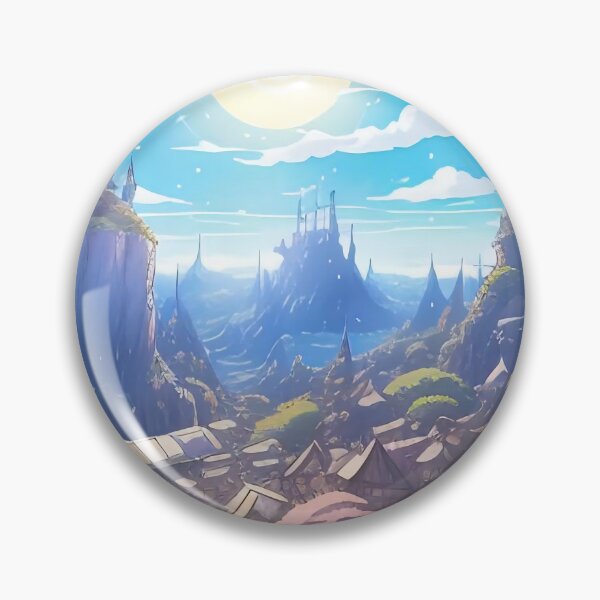 Item preview, Enchanted Village Amidst Nature’s Majestic Rocky Cliffs designed and sold by ArtComixHaven.