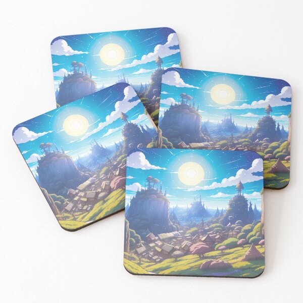Item preview, Enchanted Village Amidst Nature’s Majestic Rocky Cliffs designed and sold by ArtComixHaven.